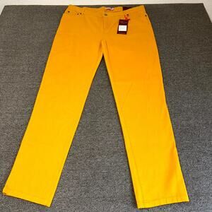 Judy Blue Skinny Twin Pants Womens 1XL Mustard Cotton Stretch Pockets Mid Rise